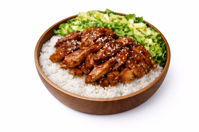 AHI Teriyaki Chicken Bowl.
