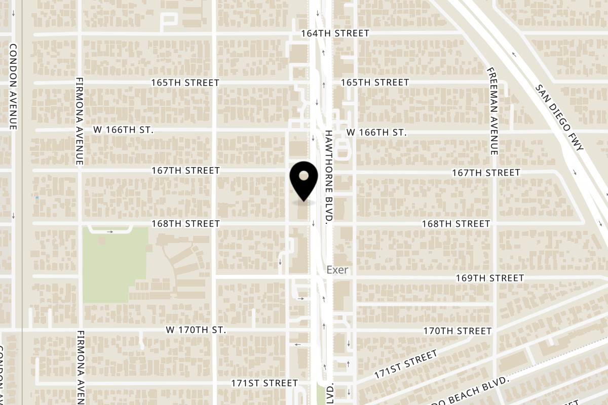Map showing the location of AHI Hawaiian BBQ Lawndale on 16711 Hawthorne Blvd in Lawndale